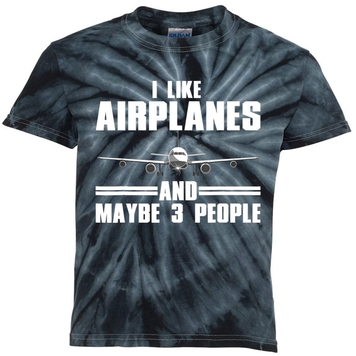 Funny Airplane Design For Aviation Aviator Pilot Kids Tie-Dye T-Shirt