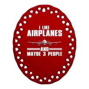 Funny Airplane Design For Aviation Aviator Pilot Ceramic Oval Ornament