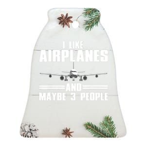 Funny Airplane Design For Aviation Aviator Pilot Ceramic Bell Ornament