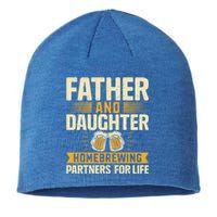 Father And Daughter Homebrewing Partners For Life Gift Sustainable Beanie