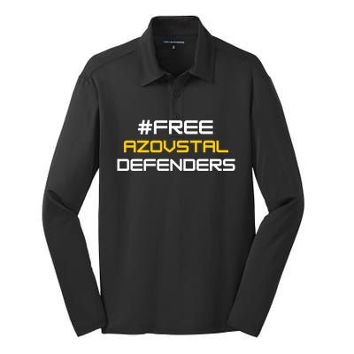 Free Azovstal Defenders Silk Touch Performance Long Sleeve Polo