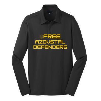 Free Azovstal Defenders Silk Touch Performance Long Sleeve Polo