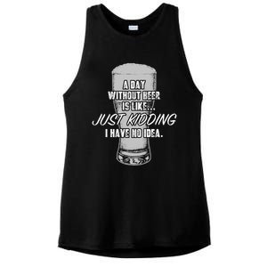 Funny A Day Without Beer Funny National Beer Ing Gift Ladies PosiCharge Tri-Blend Wicking Tank