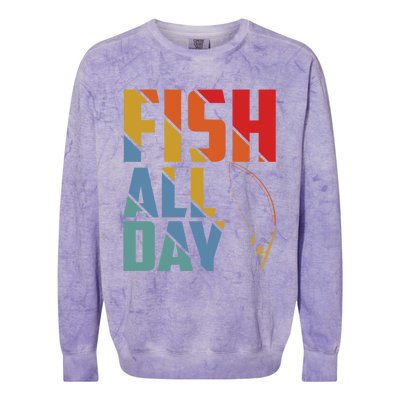 Fish All Day Gift Colorblast Crewneck Sweatshirt