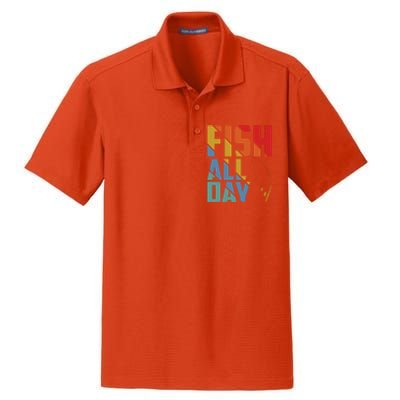 Fish All Day Gift Dry Zone Grid Polo