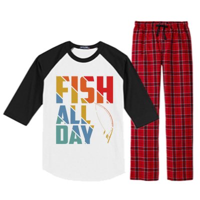 Fish All Day Gift Raglan Sleeve Pajama Set