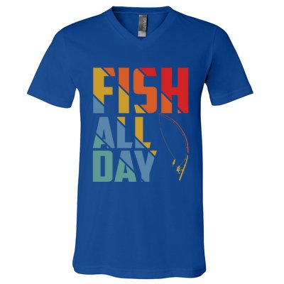 Fish All Day Gift V-Neck T-Shirt