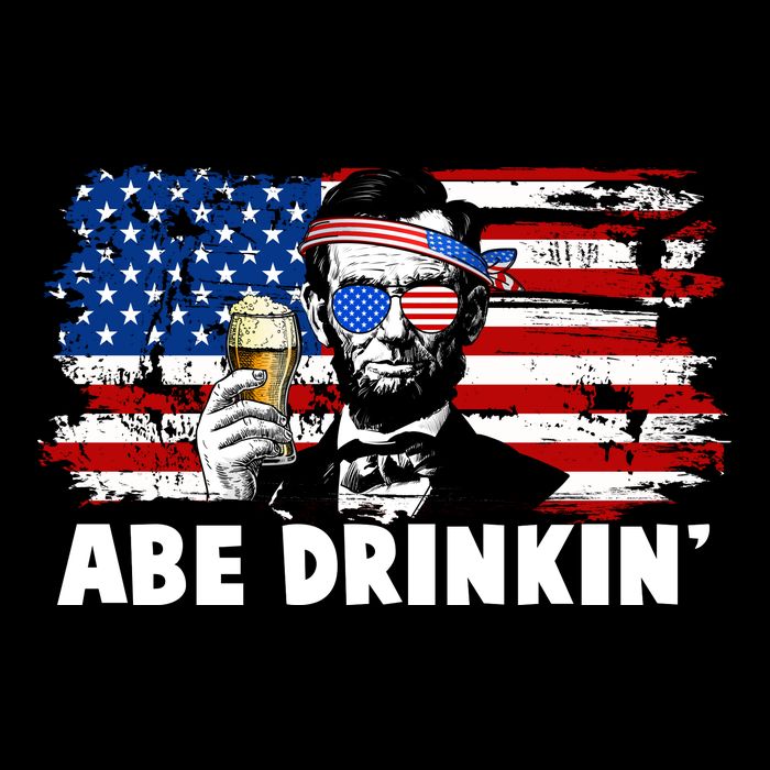 Funny Abe Drinkin USA American Flag City Backpack