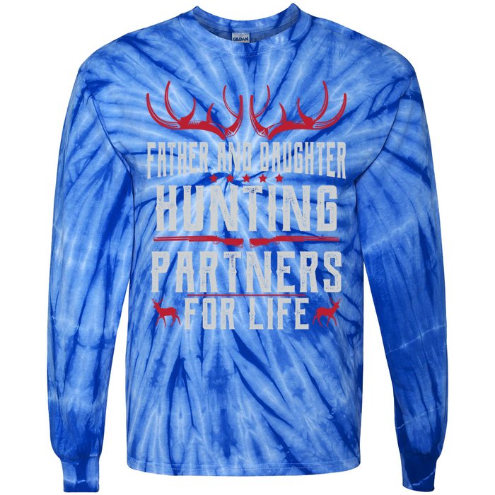 Father And Daughter Hunting Partners For Life Deer Hunting Cool Gift Tie-Dye Long Sleeve Shirt