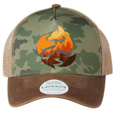 Fox Animal Design Gifts With Nature Trees Hunting Legacy Tie Dye Trucker Hat