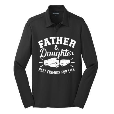 Father And Daughter Best Friends For Life Silk Touch Performance Long Sleeve Polo