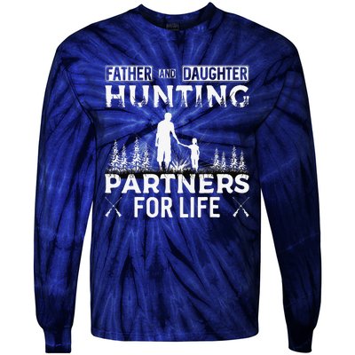 Father And Daughter Hunting Partners For Life Fathers Day Tie-Dye Long Sleeve Shirt