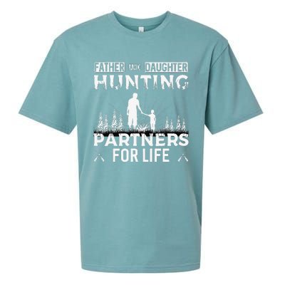 Father And Daughter Hunting Partners For Life Fathers Day Sueded Cloud Jersey T-Shirt