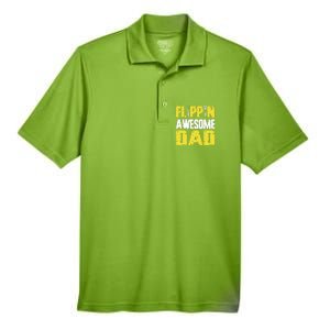 Flippin Awesome Dad Quote Barbecue Chef Dad Meaningful Gift Men's Origin Performance Piqué Polo