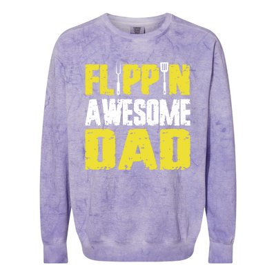 Flippin Awesome Dad Quote Barbecue Chef Dad Meaningful Gift Colorblast Crewneck Sweatshirt