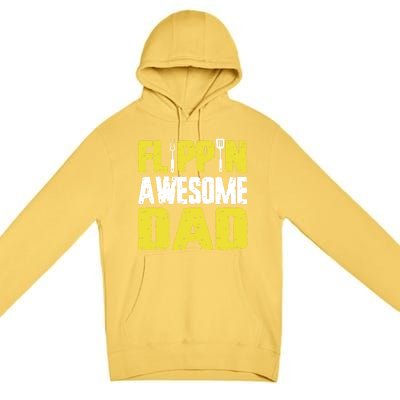 Flippin Awesome Dad Quote Barbecue Chef Dad Meaningful Gift Premium Pullover Hoodie