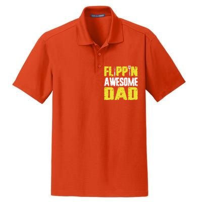 Flippin Awesome Dad Quote Barbecue Chef Dad Meaningful Gift Dry Zone Grid Polo