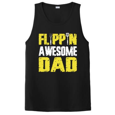 Flippin Awesome Dad Quote Barbecue Chef Dad Meaningful Gift PosiCharge Competitor Tank