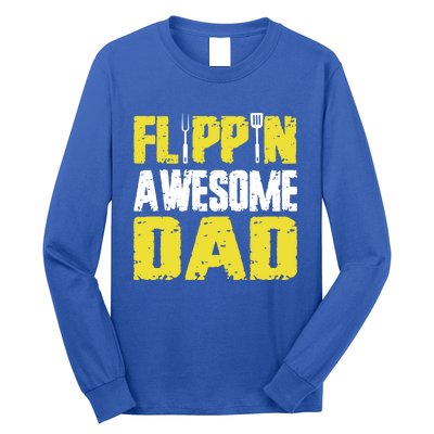 Flippin Awesome Dad Quote Barbecue Chef Dad Meaningful Gift Long Sleeve Shirt