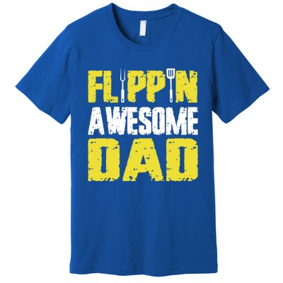 Flippin Awesome Dad Quote Barbecue Chef Dad Meaningful Gift Premium T-Shirt