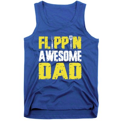 Flippin Awesome Dad Quote Barbecue Chef Dad Meaningful Gift Tank Top