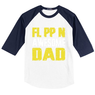 Flippin Awesome Dad Quote Barbecue Chef Dad Meaningful Gift Baseball Sleeve Shirt