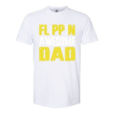 Flippin Awesome Dad Quote Barbecue Chef Dad Meaningful Gift Softstyle CVC T-Shirt