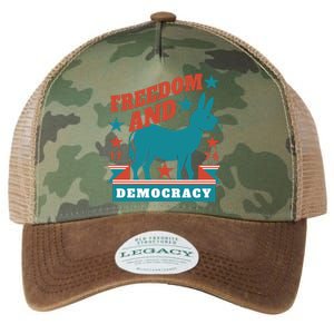 Freedom And Democracy Political Democrat Legacy Tie Dye Trucker Hat