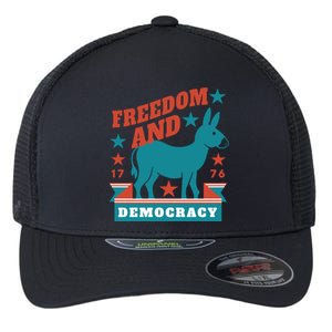 Freedom And Democracy Political Democrat Flexfit Unipanel Trucker Cap