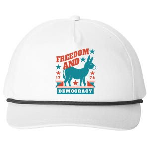 Freedom And Democracy Political Democrat Snapback Five-Panel Rope Hat