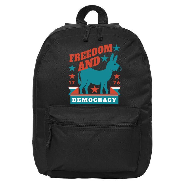 Freedom And Democracy Political Democrat 16 in Basic Backpack