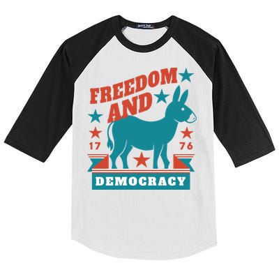 Freedom And Democracy Political Democrat Kids Colorblock Raglan Jersey