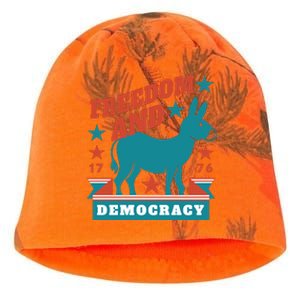 Freedom And Democracy Political Democrat Kati - Camo Knit Beanie