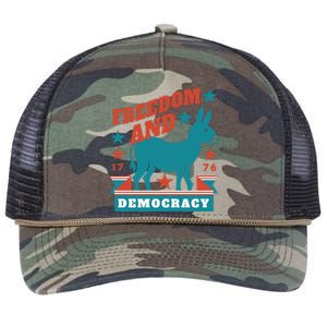 Freedom And Democracy Political Democrat Retro Rope Trucker Hat Cap