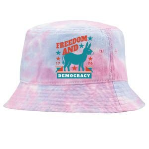 Freedom And Democracy Political Democrat Tie-Dyed Bucket Hat