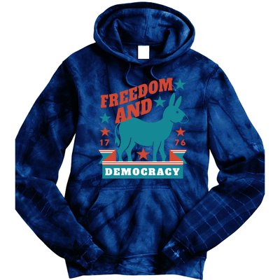 Freedom And Democracy Political Democrat Tie Dye Hoodie