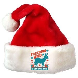 Freedom And Democracy Political Democrat Premium Christmas Santa Hat