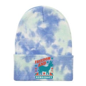 Freedom And Democracy Political Democrat Tie Dye 12in Knit Beanie