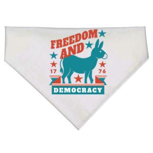 Freedom And Democracy Political Democrat USA-Made Doggie Bandana