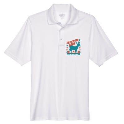 Freedom And Democracy Political Democrat Men's Origin Performance Pique Polo