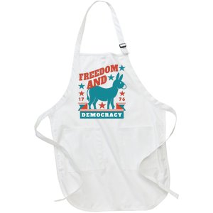 Freedom And Democracy Political Democrat Full-Length Apron With Pockets