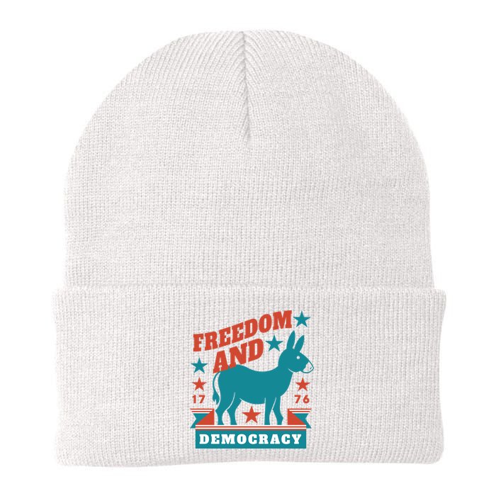 Freedom And Democracy Political Democrat Knit Cap Winter Beanie