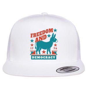 Freedom And Democracy Political Democrat Flat Bill Trucker Hat