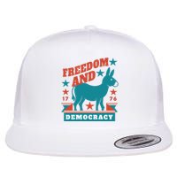 Freedom And Democracy Political Democrat Flat Bill Trucker Hat