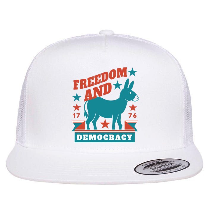 Freedom And Democracy Political Democrat Flat Bill Trucker Hat