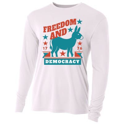 Freedom And Democracy Political Democrat Cooling Performance Long Sleeve Crew