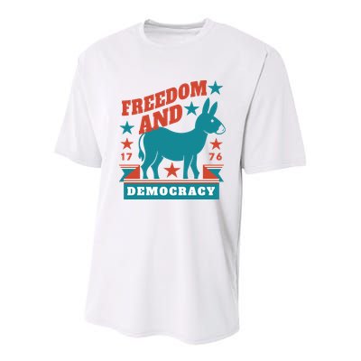 Freedom And Democracy Political Democrat Youth Performance Sprint T-Shirt