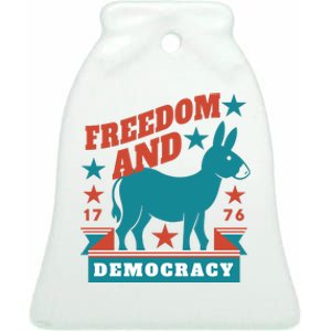 Freedom And Democracy Political Democrat Ceramic Bell Ornament