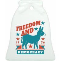 Freedom And Democracy Political Democrat Ceramic Bell Ornament