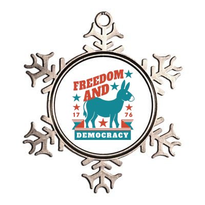 Freedom And Democracy Political Democrat Metallic Star Ornament